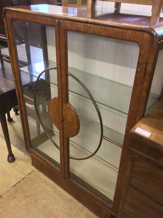 Art Deco walnut china cabinet